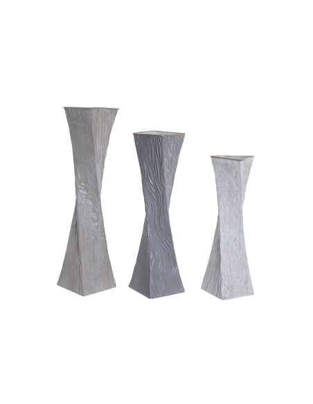 JARRON SET 3 METAL 13X13X56 ESPRIAL