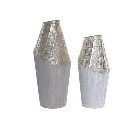 JARRON SET 2 METAL 21X21X48 BICOLOR