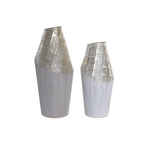 JARRON SET 2 METAL 21X21X48 BICOLOR