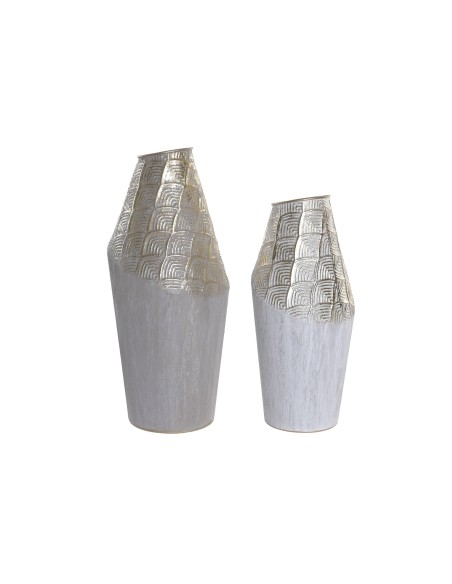JARRON SET 2 METAL 21X21X48 BICOLOR