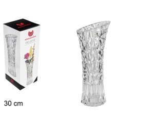 FLORERO VIDRIO RELIEVE 10,5X10,5X30CM