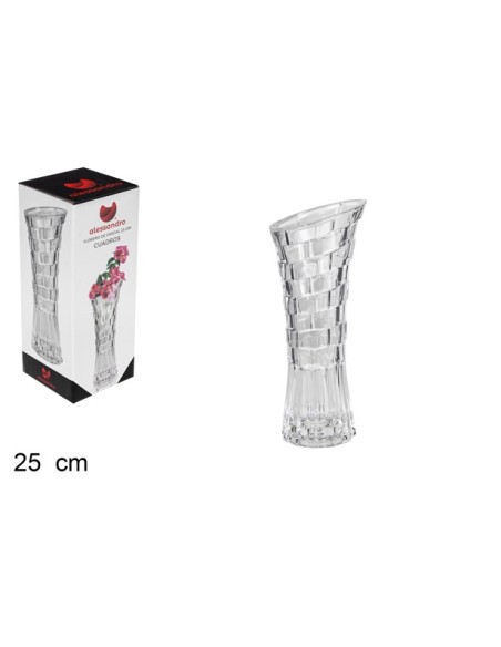 FLORERO CRISTAL CUADROS 25CM