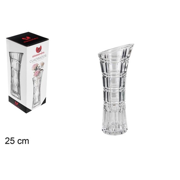 FLORERO CRISTAL CUADRADOS 25CM