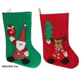 CALCETIN NAVIDAD 2 STD. 29X45CM