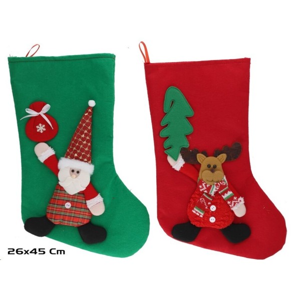 CALCETIN NAVIDAD 2 STD. 29X45CM