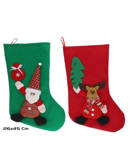 CALCETIN NAVIDAD 2 STD. 29X45CM