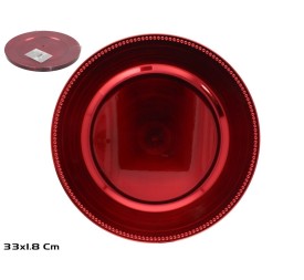 BAJOPLATO BRILLO  33X33X1,8CM ROJO