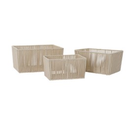 CESTA SET 3 ALGODON METAL 40X30X20 BLANCO