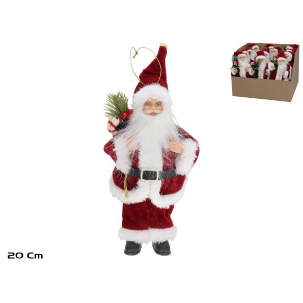 PAPA NOEL C/ REGALO 20CM ROJO 2STD