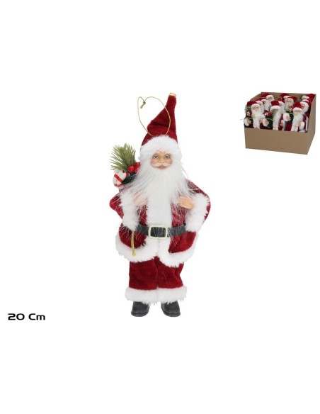 PAPA NOEL C/ REGALO 20CM ROJO 2STD