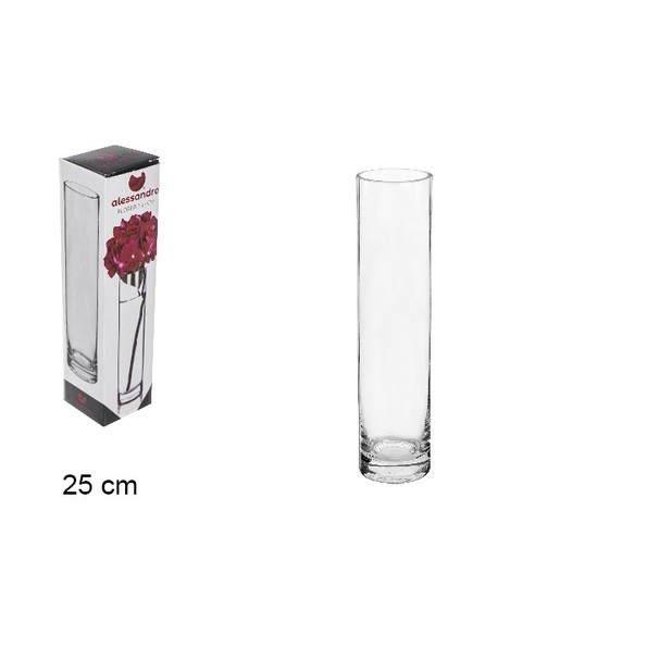 FLORERO CRISTAL TUBO 25CM