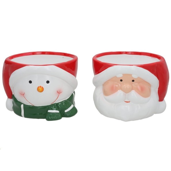 MACETA NAVIDAD CERAMICA 2STD 13.5X13X9.3CM
