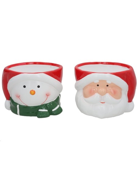 MACETA NAVIDAD CERAMICA 2STD 13.5X13X9.3CM