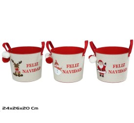 CESTA METAL TURUJAN ROJA 3STD 24X24X20CM