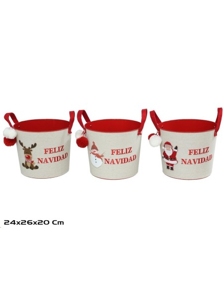 CESTA METAL TURUJAN ROJA 3STD 24X24X20CM