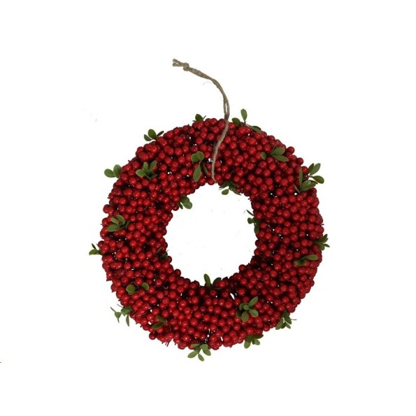 CORONA NAVIDAD BAYAS 30X30X10CM