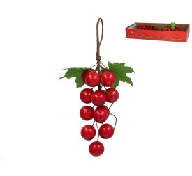 COLGANTE RACIMO FRUTOS ROJOS 14 BOLAS 25CM