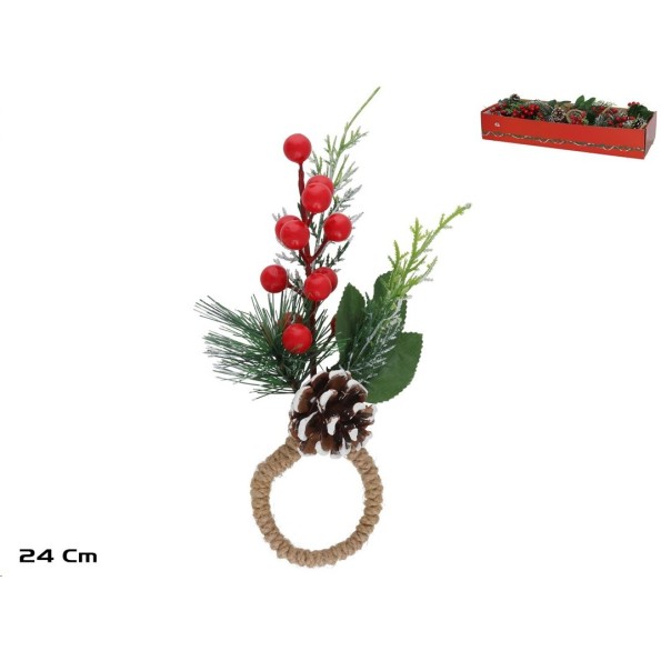 PIÑA BAYAS ROJAS 24CM CABAYIH