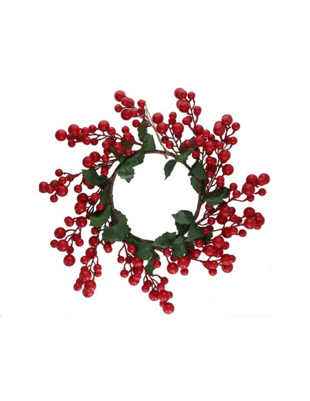 CORONA NAVIDAD BAYAS ROJAS 60CM CABAYIH