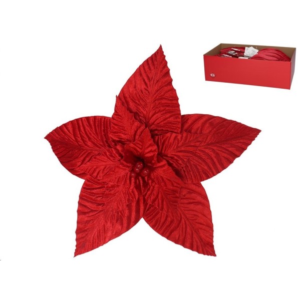 POISENTIA CON CLIP 40X8CM ROJO