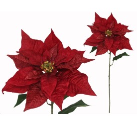 VARA POINSETTIA  GLITTER 71X30CM (ROJA)