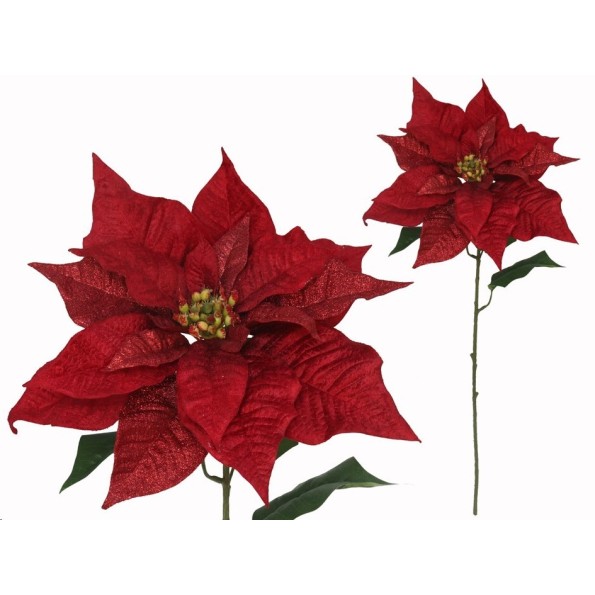 VARA POINSETTIA  GLITTER 71X30CM (ROJA)