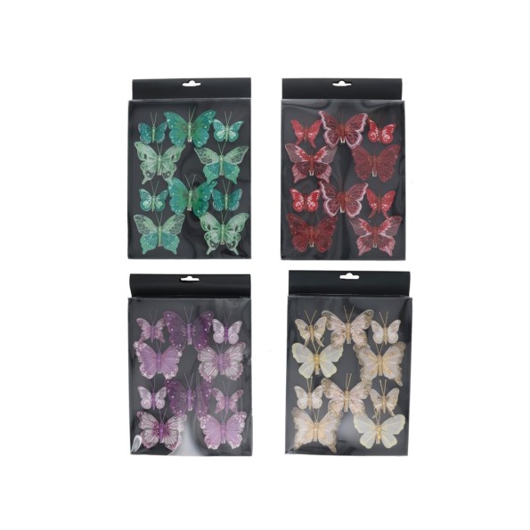 MARIPOSA X10 CON CLIP 4 STD 4.5X5CM BRILLEW