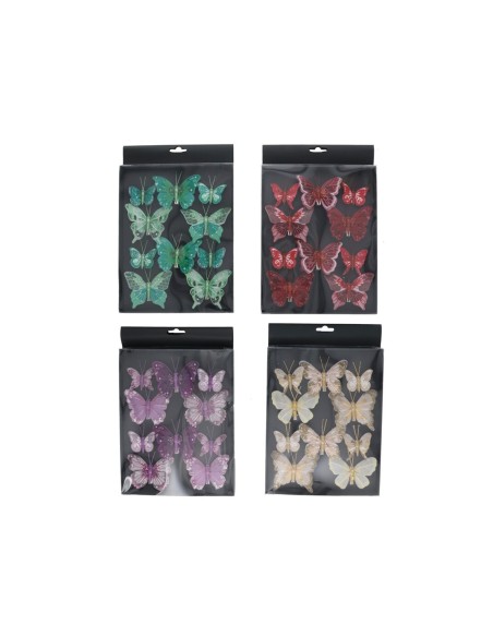 MARIPOSA X10 CON CLIP 4 STD 4.5X5CM BRILLEW