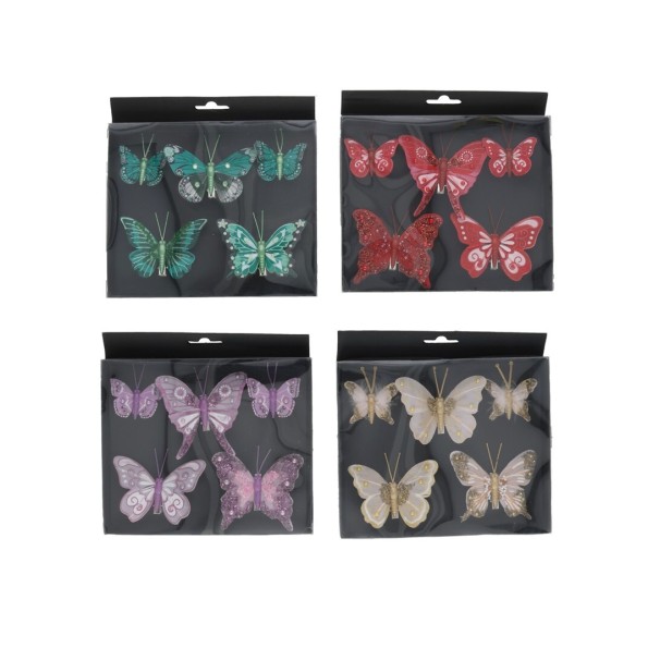 MARIPOSA X5 CON CLIP 4 STD 7X7.5CM BRILLEH