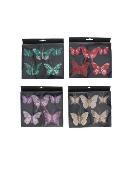 MARIPOSA X5 CON CLIP 4 STD 7X7.5CM BRILLEH