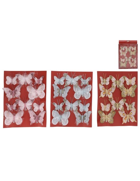 MARIPOSAS CON CLIP X10 3 STD. 7X8CM