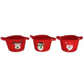 CESTO C/ASAS XMAS ROJO 22X30X15CM 3STD
