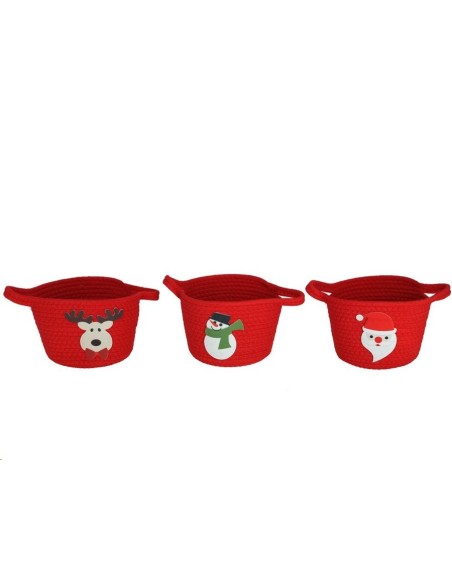 CESTO C/ASAS XMAS ROJO 22X30X15CM 3STD