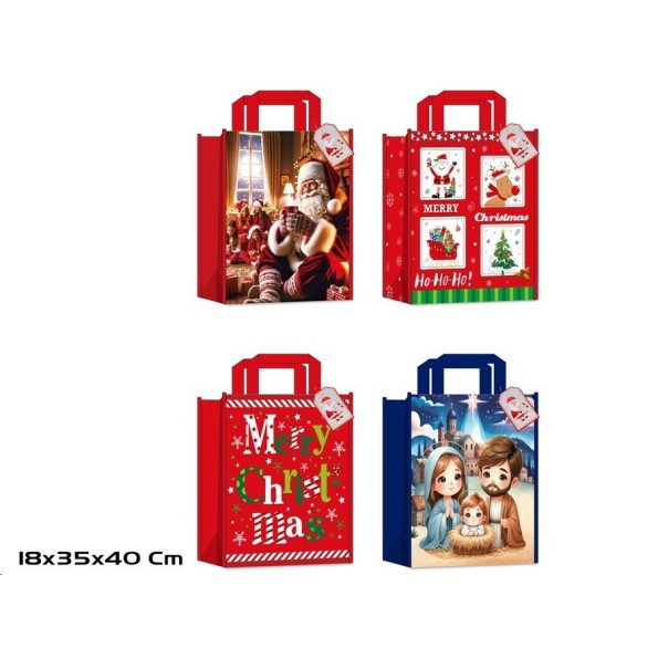 BOLSA COMPRA XMAS 40X35X18CM 4 SURT.