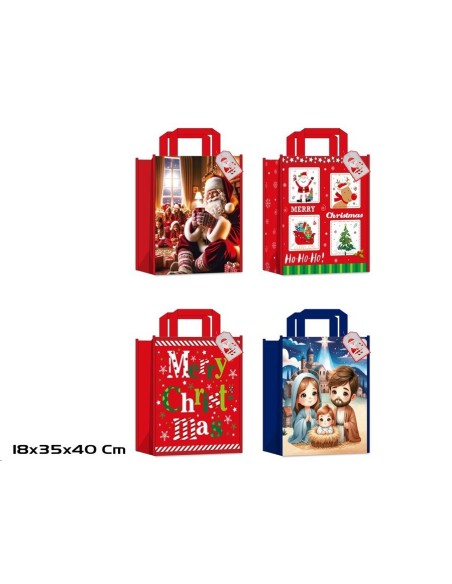 BOLSA COMPRA XMAS 40X35X18CM 4 SURT.