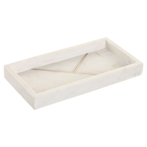 BANDEJA MARMOL LATON 30,5X15X3,8 BLANCO