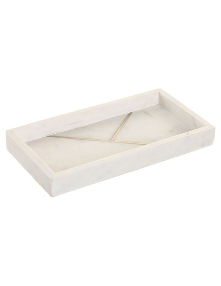 BANDEJA MARMOL LATON 30,5X15X3,8 BLANCO