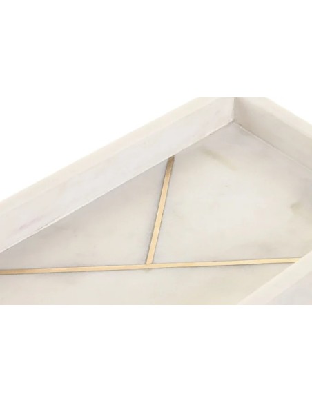 BANDEJA MARMOL LATON 30,5X15X3,8 BLANCO