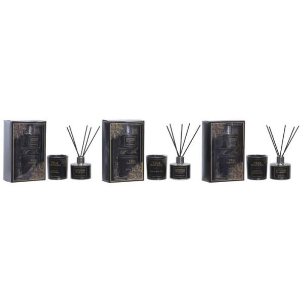VELA SET 2 CRISTAL 13X7X21 15% AROMA MIKADO 3% VEL