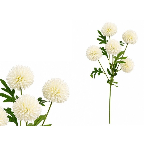 VARA CRISANTEMO X 5 - 62 CM (BLANCO)