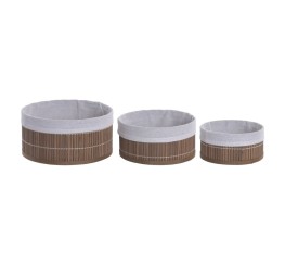 CESTA SET 3 BAMBU 27X27X16 MARRON
