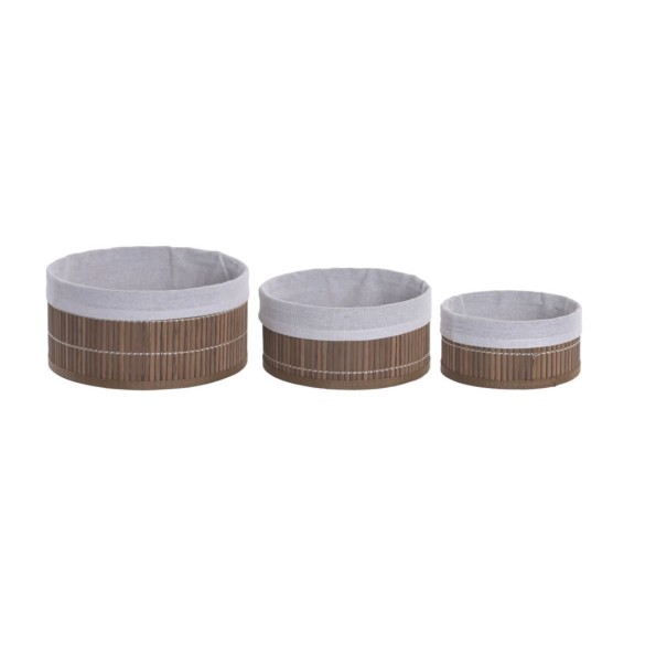 CESTA SET 3 BAMBU 27X27X16 MARRON