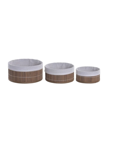 CESTA SET 3 BAMBU 27X27X16 MARRON