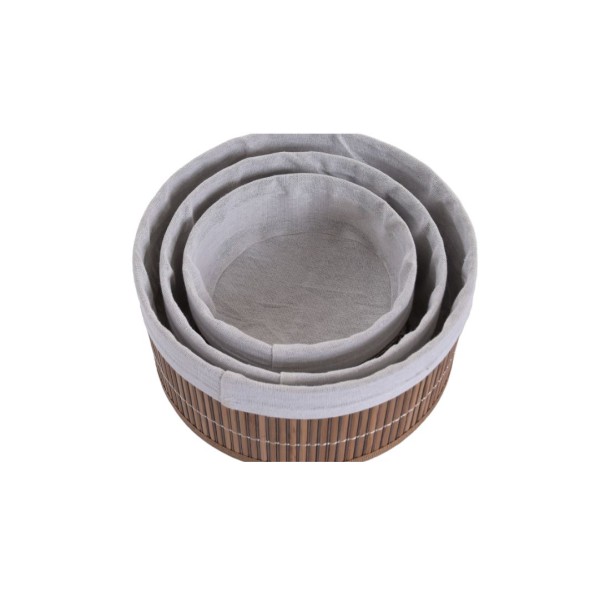 CESTA SET 3 BAMBU 27X27X16 MARRON