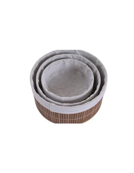 CESTA SET 3 BAMBU 27X27X16 MARRON