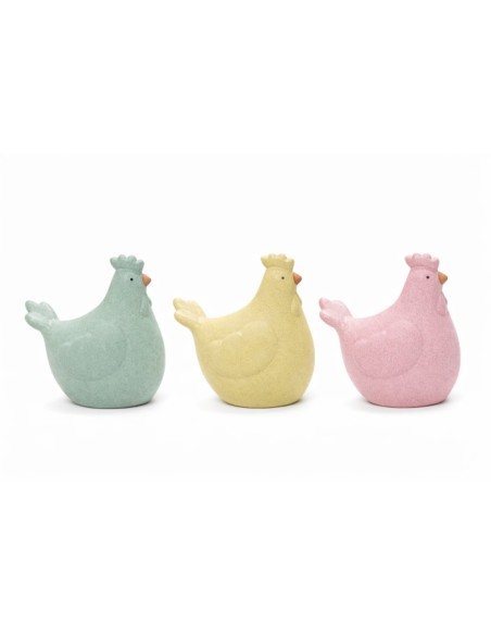 FIGURA CERAMICA 13X8X14 GALLINA 3 SURT.
