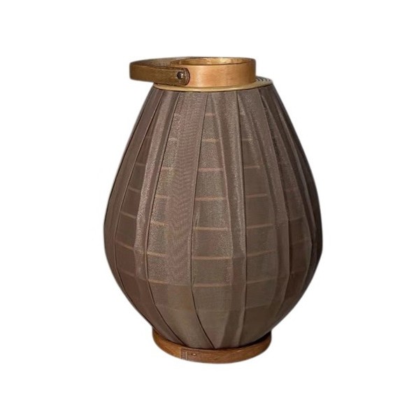PORTAVELA BAMBU ALGODON 27X27X35 MARRON