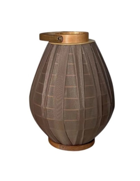 PORTAVELA BAMBU ALGODON 27X27X35 MARRON