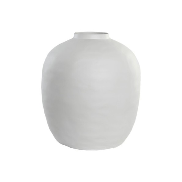 JARRON GRES 40X40X44 ARTESANAL BLANCO