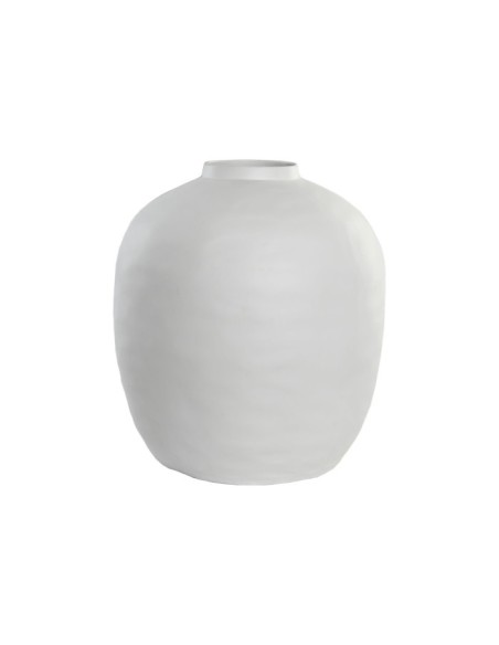 JARRON GRES 40X40X44 ARTESANAL BLANCO